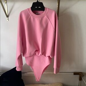 Zara Pink Long Sleeve crew sweatshirt Bodysuit size M